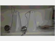 7 lampade a sospensione con paralume bianco